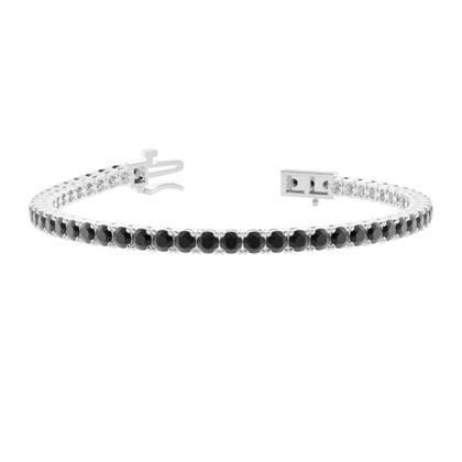 Round Black Diamonds Tennis Bracelet