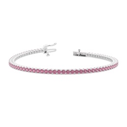 Pink Tourmaline Birthstone Tennis Bracelet