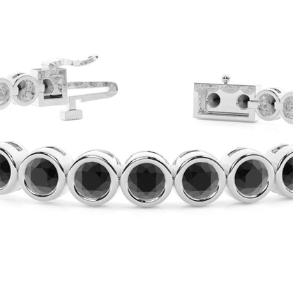 Tennisarmband gefasst mit scharzen Diamanten