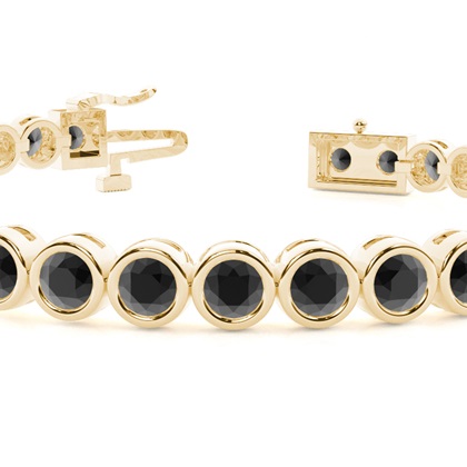 Tennisarmband gefasst mit scharzen Diamanten