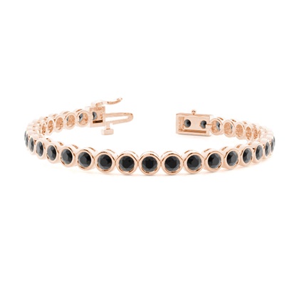 Bezel Set Black Diamond Tennis Bracelet