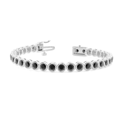Bezel Set Black Diamond Tennis Bracelet