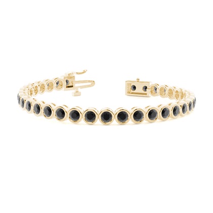 Bezel Set Black Diamond Tennis Bracelet