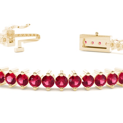 Prong Setting Round Ruby Tennis Bracelet