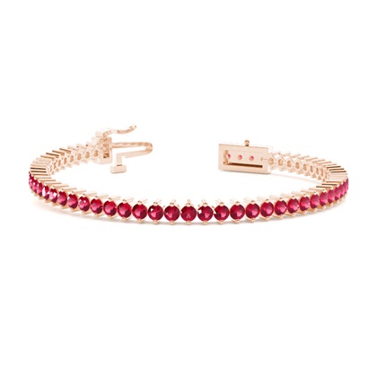 Prong Setting Round Ruby Tennis Bracelet