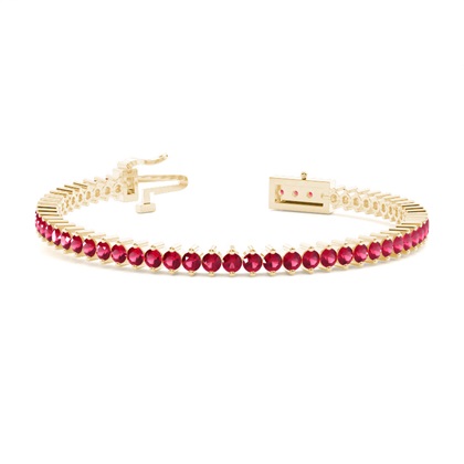 Prong Setting Round Ruby Tennis Bracelet