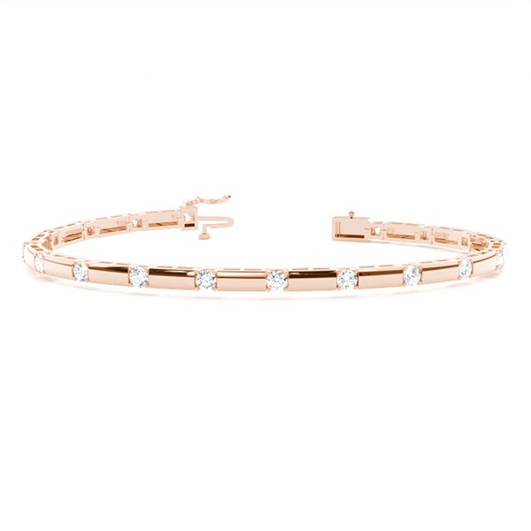 4 Prong Setting Round Diamond Designer Bracelet