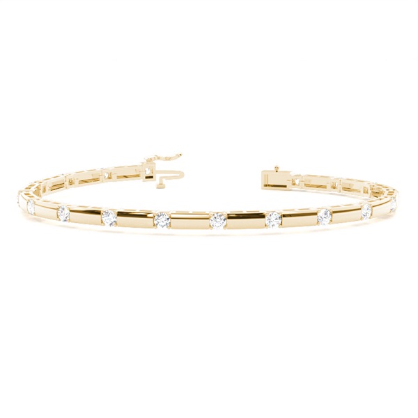 4 Prong Setting Round Diamond Designer Bracelet
