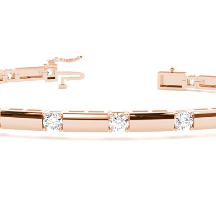 Rundes Diamant Designer Armband in einer 4er-Krappenfassung