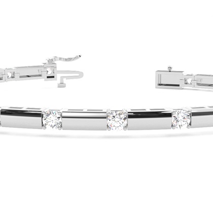 Rundes Diamant Designer Armband in einer 4er-Krappenfassung