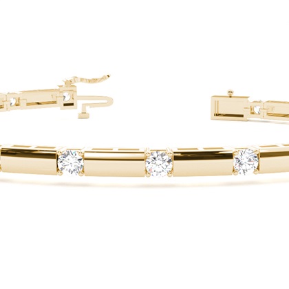 Rundes Diamant Designer Armband in einer 4er-Krappenfassung