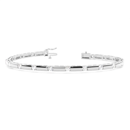 4 Prong Setting Round Diamond Designer Bracelet
