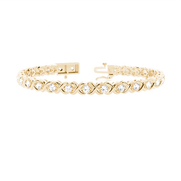 2 Prong Setting Round Diamond Designer Bracelet