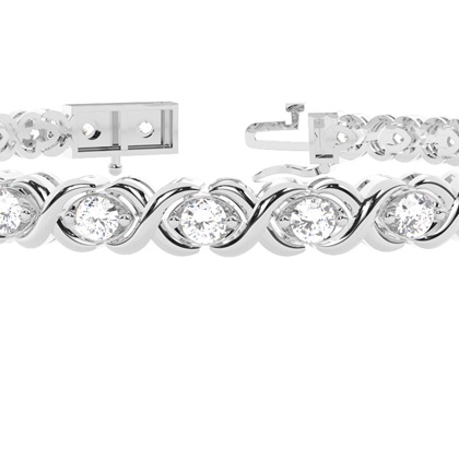 Rundes Diamant Designer Armband in einer 2er-Krappenfassung