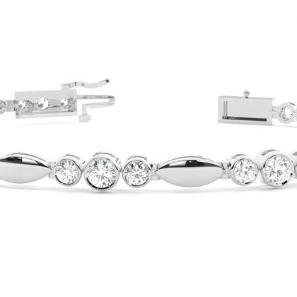 Rundes Diamant Designer Armband in einer Zargenfassung