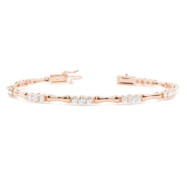 4 Prong Setting Round Diamond Designer Bracelet