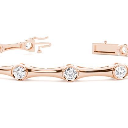 Rundes Diamant Designer Armband in einer Zargenfassung