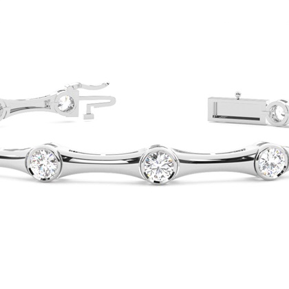 Rundes Diamant Designer Armband in einer Zargenfassung