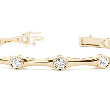 Rundes Diamant Designer Armband in einer Zargenfassung