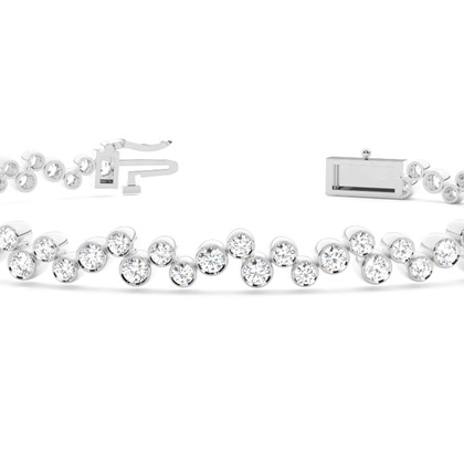 Rundes Diamant Designer Armband in einer Zargenfassung