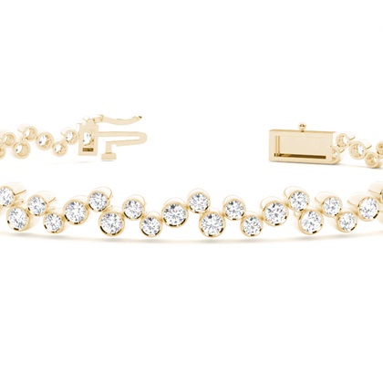 Rundes Diamant Designer Armband in einer Zargenfassung