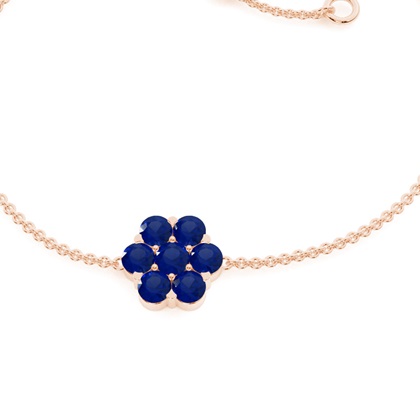 Druckeinstellung rundes Armband mit blauem Saphir für jeden Tag