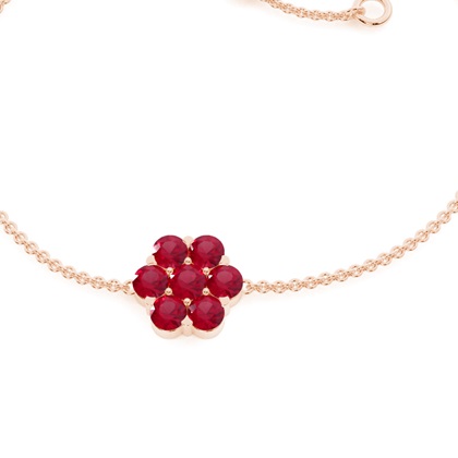 Druckeinstellung rundes Rubinarmband für jeden Tag