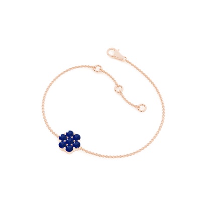 Pressure Setting Round Blue Sapphire Everyday Bracelet