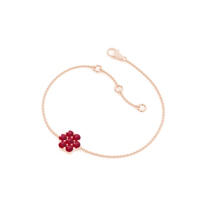 Pressure Setting Round Ruby Everyday Bracelet