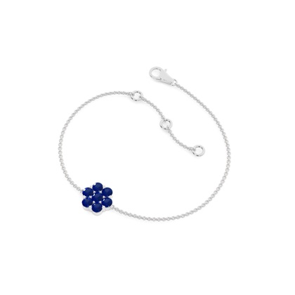 Pressure Setting Round Blue Sapphire Everyday Bracelet