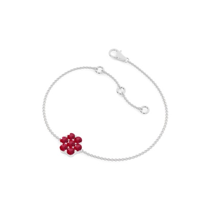 Pressure Setting Round Ruby Everyday Bracelet