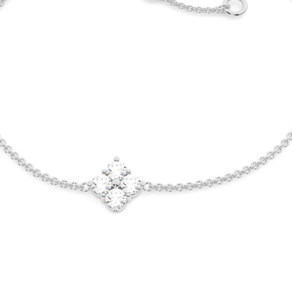 0.20ct. 4 Prong Setting Round Diamond Delicate Bracelet