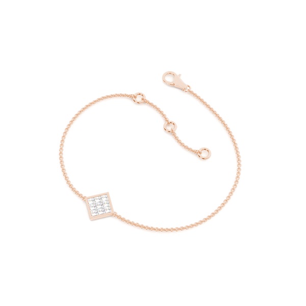 0.20ct. Invisible Setting Princess Diamond Delicate Bracelet