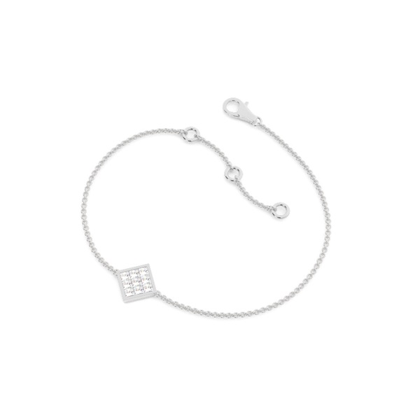 0.20ct. Invisible Setting Princess Diamond Delicate Bracelet