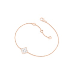 0.20ct. Invisible Setting Princess Diamond Delicate Bracelet