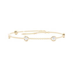 Rund und Tropfen förmiges Diamant Armband gefasst in einer Zargenfassung