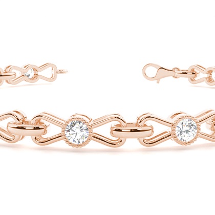 Runde Diamanten Zargengefasst in einem designer Armband