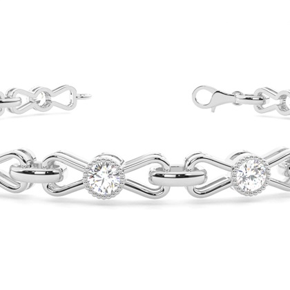 Runde Diamanten Zargengefasst in einem designer Armband