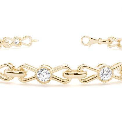 Runde Diamanten Zargengefasst in einem designer Armband