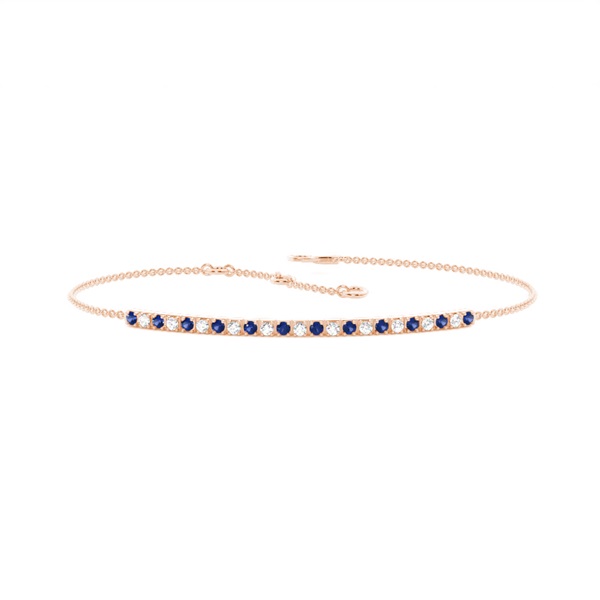4 Prong Setting Round Blue Sapphire Everyday Bracelet