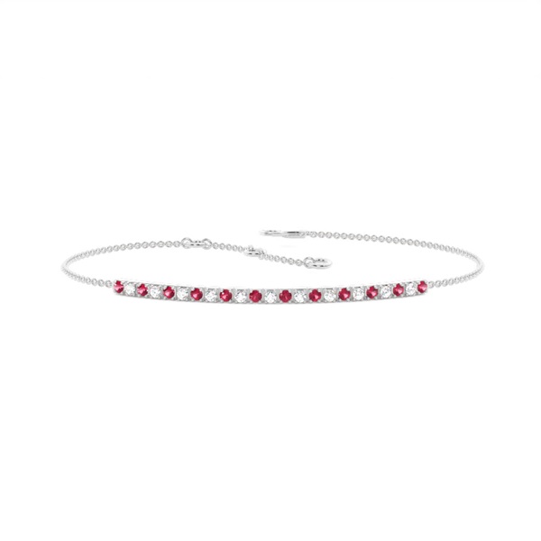 4 Prong Setting Round Ruby Everyday Bracelet