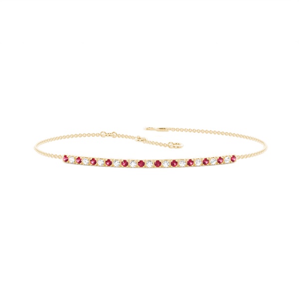 4 Prong Setting Round Ruby Everyday Bracelet