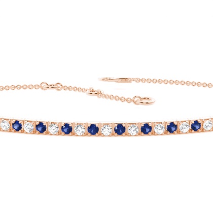 4-Krappen-Fassung rundes blaues Saphir-Alltagsarmband