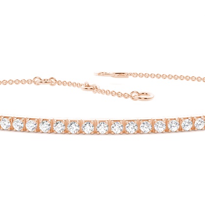 4 Prong Setting Round Diamond Delicate Bracelet