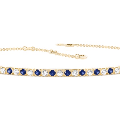 4-Krappen-Fassung rundes blaues Saphir-Alltagsarmband