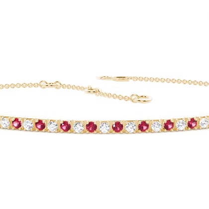 4 Prong Setting Round Ruby Everyday Bracelet