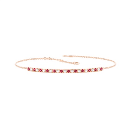 4 Prong Setting Round Ruby Everyday Bracelet