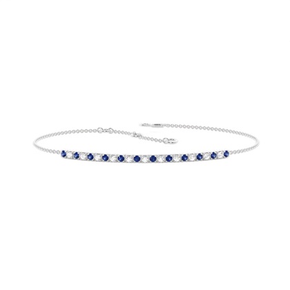 4 Prong Setting Round Blue Sapphire Everyday Bracelet