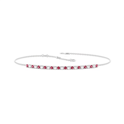 4 Prong Setting Round Ruby Everyday Bracelet