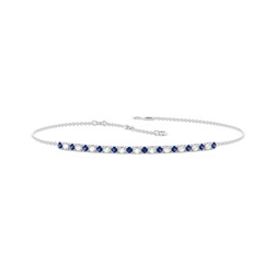 4-Krappen-Fassung rundes blaues Saphir-Alltagsarmband